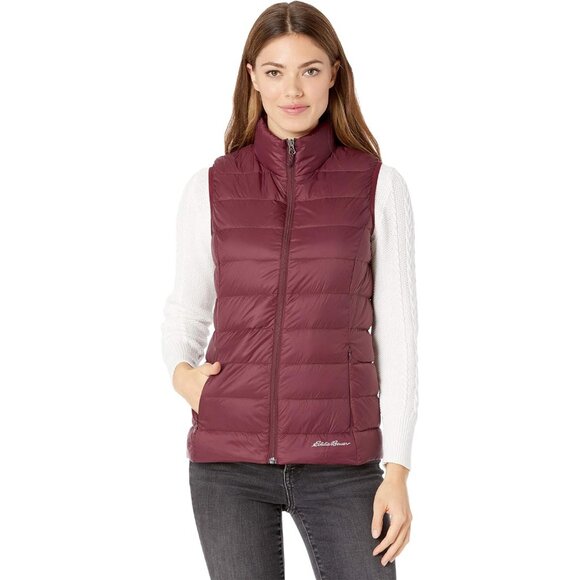 Eddie Bauer Utility CirrusLite Down Full Zip Vest Burgundy Women's Size Small - Picture 10 of 10